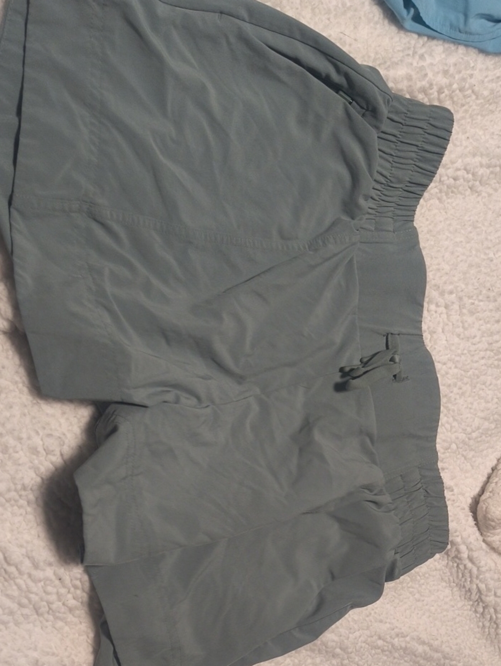 Light Sage Green Elastic Waist Shorts